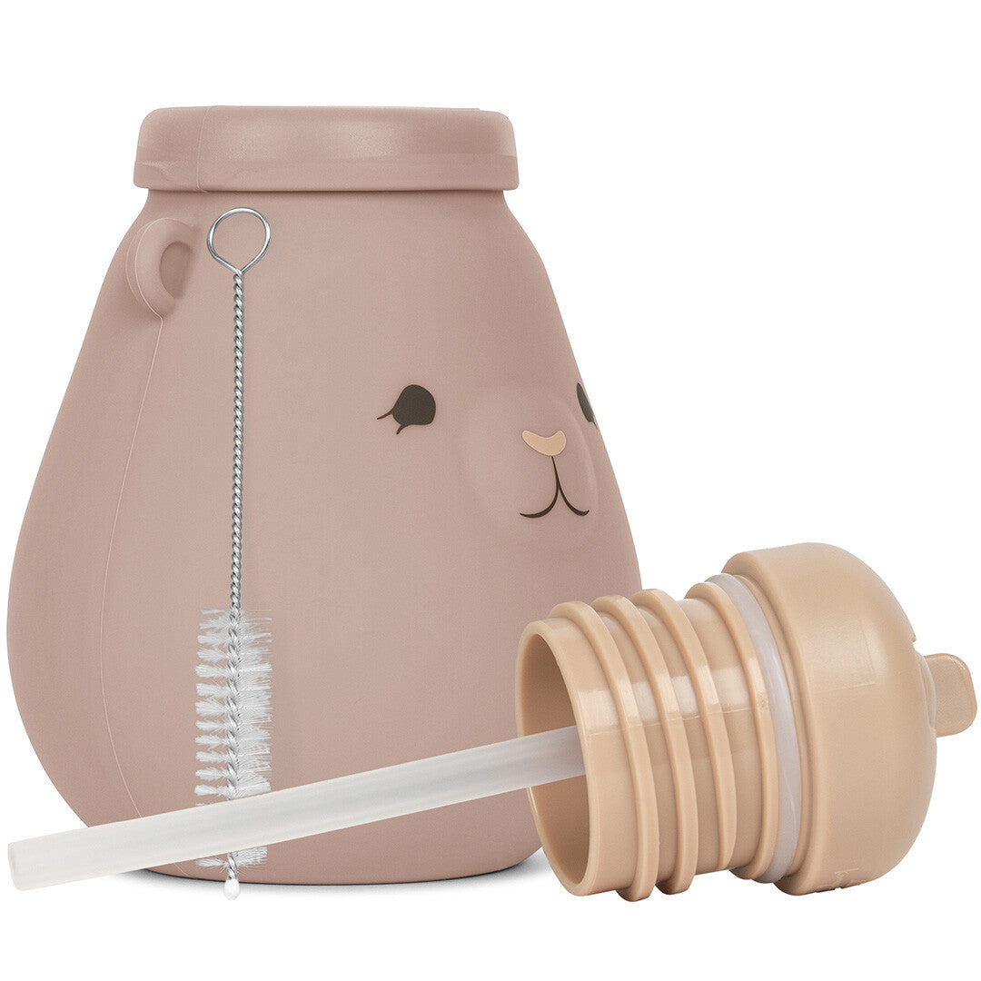konges sløjd siliconen drinkfles teddy - blush - 400ml | KS4298-BLUSH | 3