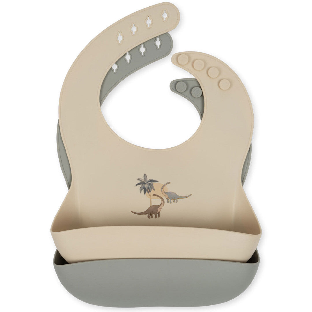 konges sløjd siliconen slabbetjes dino blue - 2st | KS100026-DINO | 0