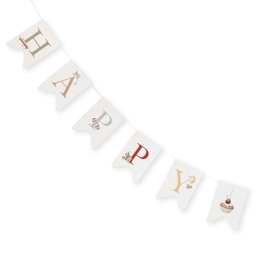 konges sløjd slinger happy birthday | KS5916-MULTI | 1