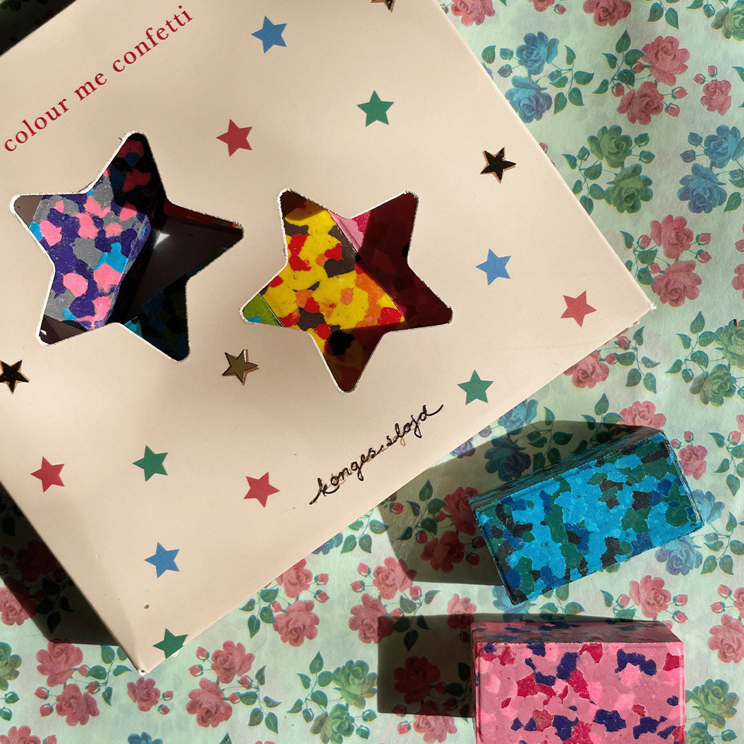 konges sløjd waskrijtjes confetti - 8st | KS103233 | 1