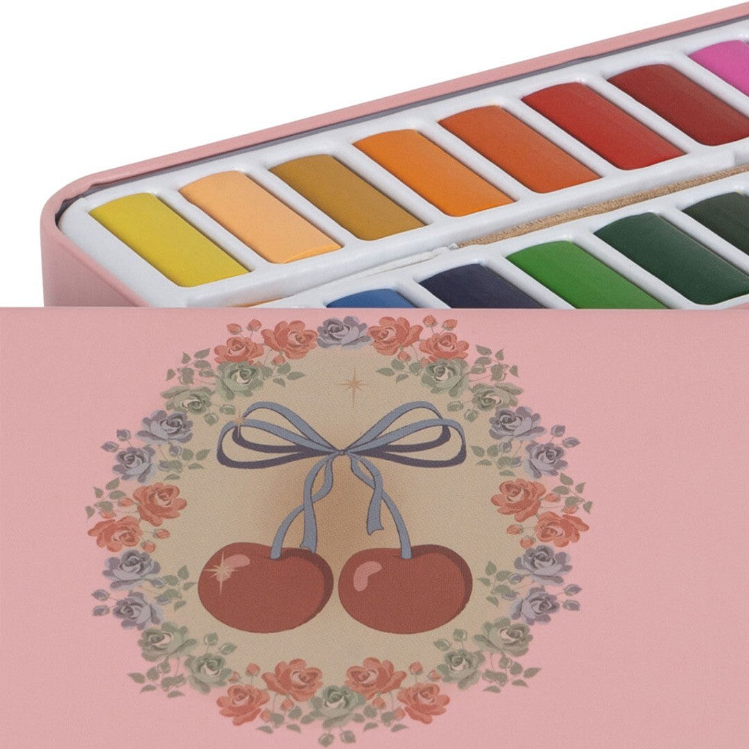 konges sløjd waterverf met penseel cherry bow - 24 kleuren | KS102338-CHERRY-BOW | 1