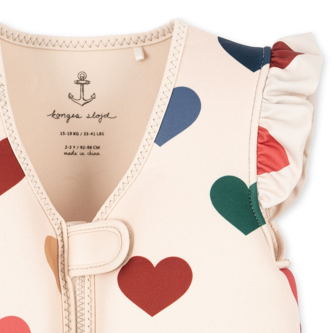 konges sløjd zwemvest frill - bon coeur coloré - 1-2 jaar   | KS100417-BONCOEUR-1-2 | 2