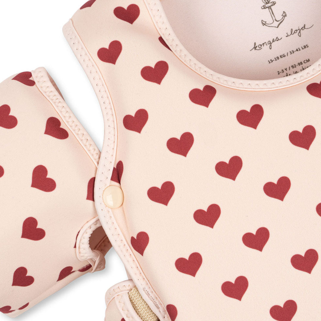 konges sløjd zwemvest met bandjes - amour rouge - 3-6 jaar | KS102702-AMOUR-3-6 | 1