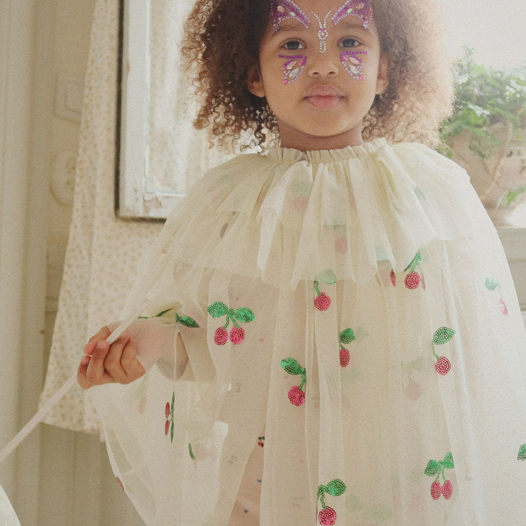 KS103821-2-4Y | konges sløjd verkleedcape en staf - glitter fairy - 2-4 jaar | 2