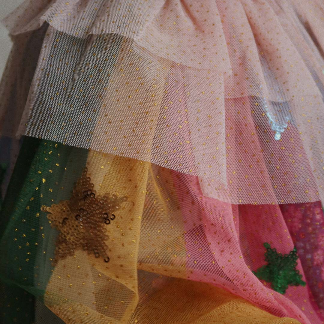 KS103823-5-8Y | konges sløjd verkleedcape en staf - glitter rainbow - 5-8 jaar | 4