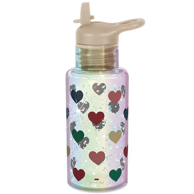 konges sløjd drinkfles met glitters - bon coeur coloré - 330 ml | KS104840 | 1
