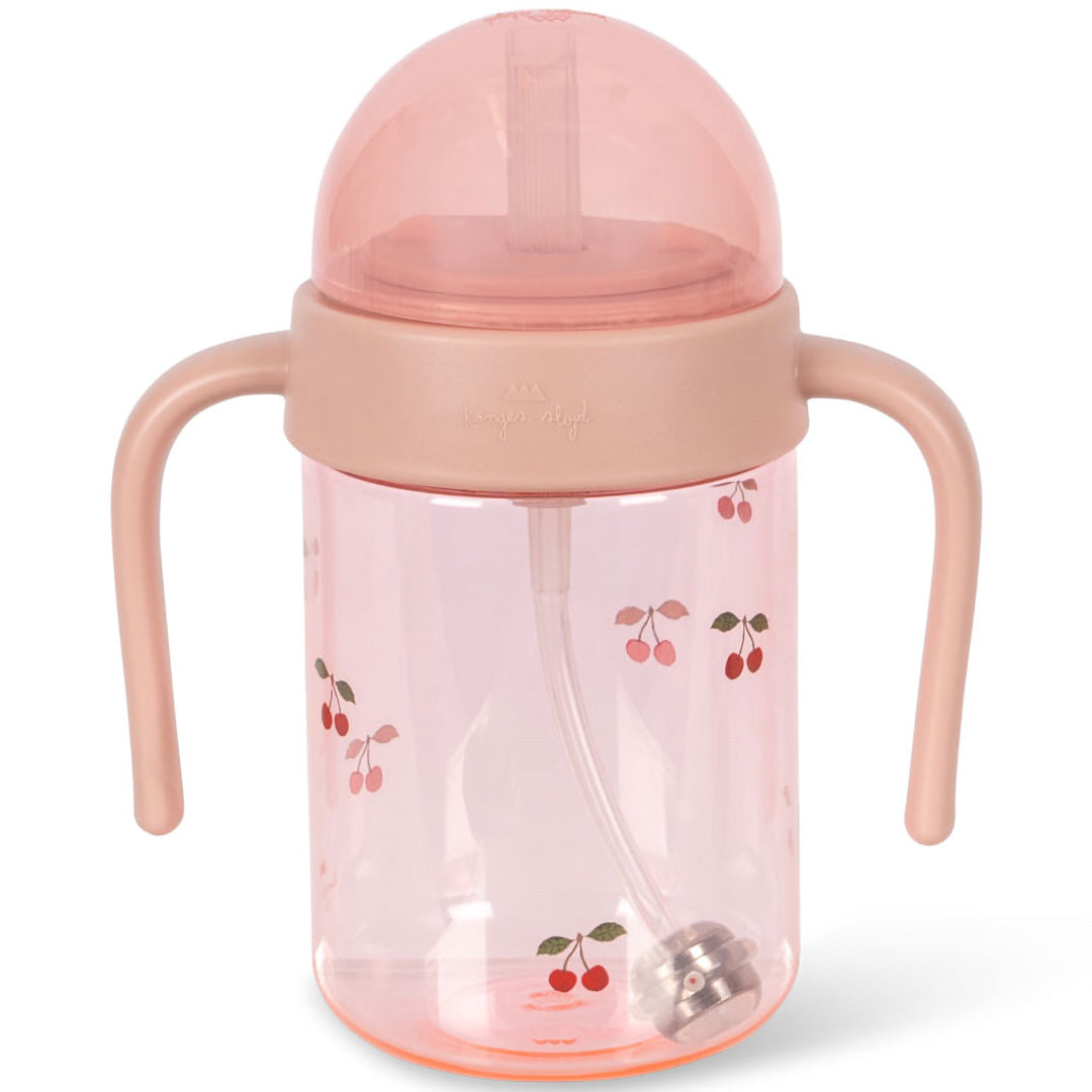 konges sløjd drinkfles met rietje - cherry blush - 330 ml | KS104707-CHERRY-BLUSH | 1