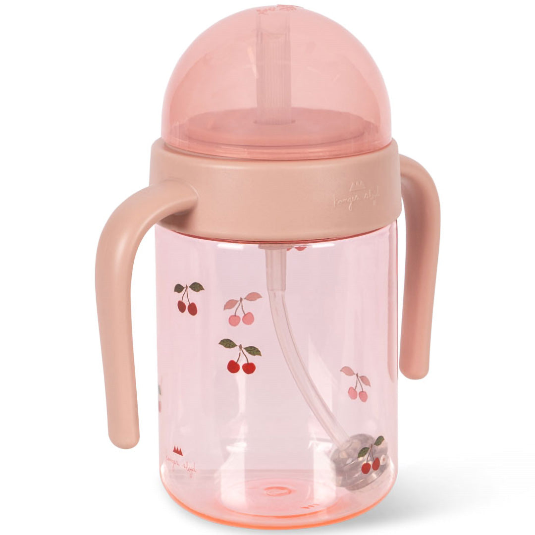 konges sløjd drinkfles met rietje - cherry blush - 330 ml | KS104707-CHERRY-BLUSH | 2