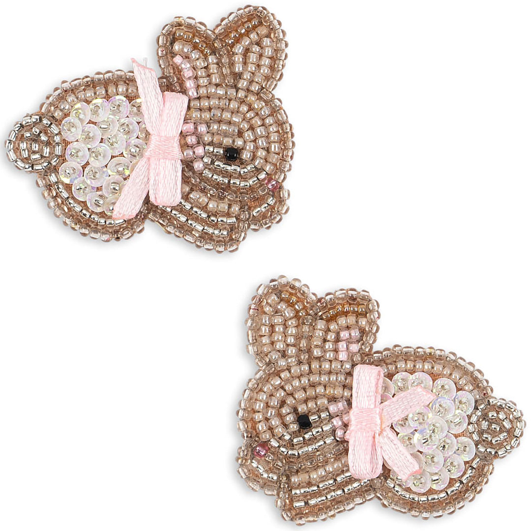 konges sløjd haarclipjes beaded bunny - 2st | KS104579 | 4