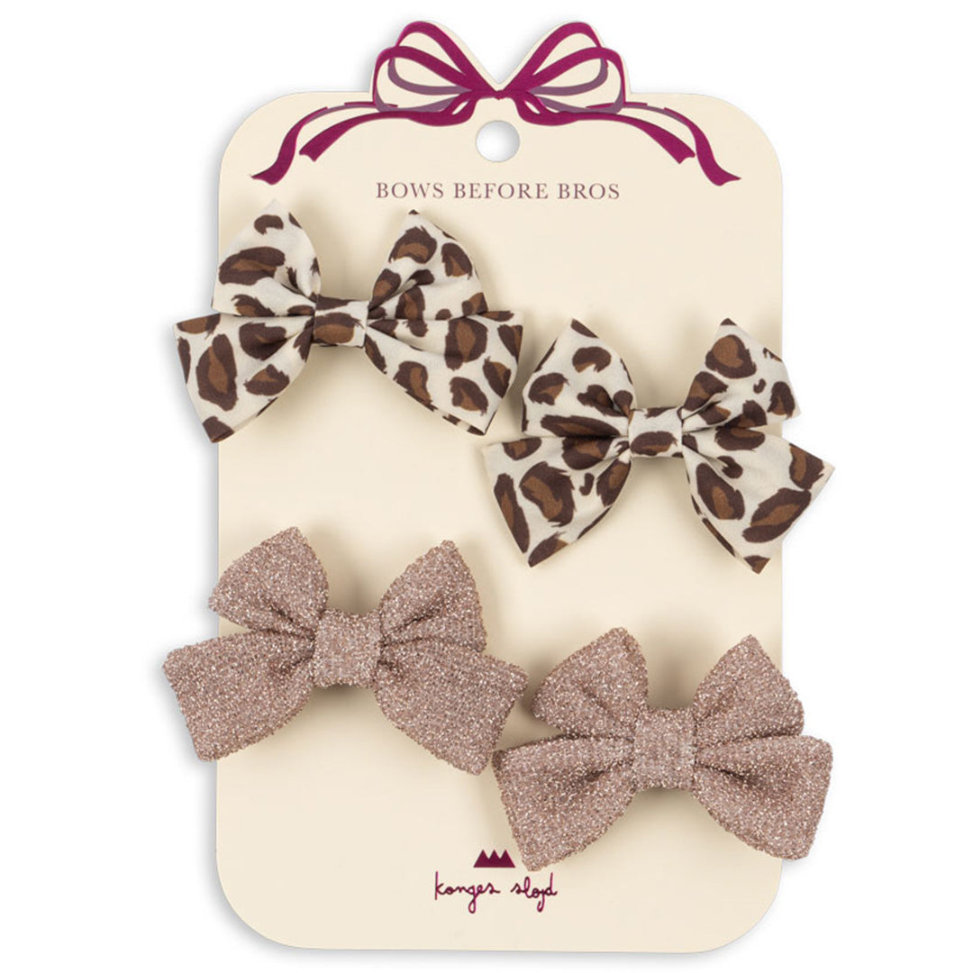 konges sløjd haarclips bow - leo rose - 4st | KS105237 | 1
