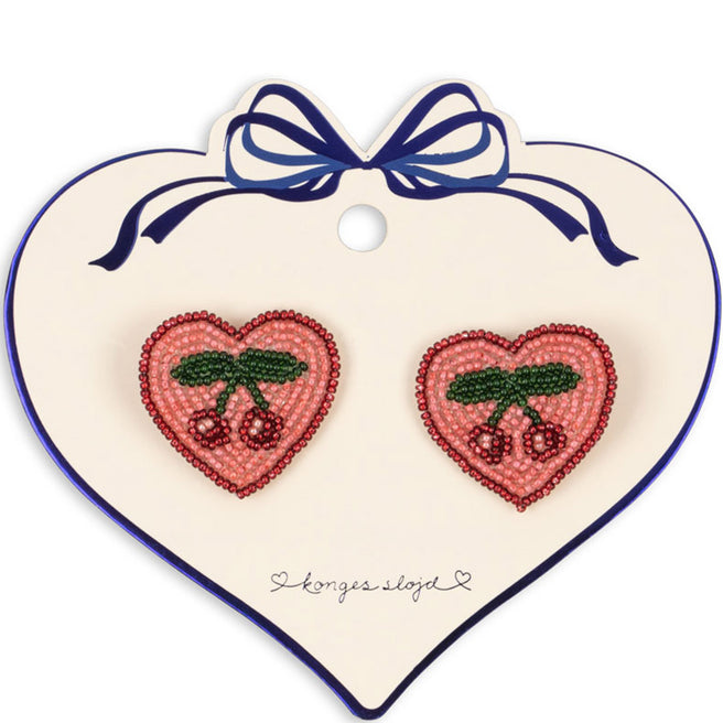 konges sløjd haarclips heart - cherry - 2st | KS104170 | 0