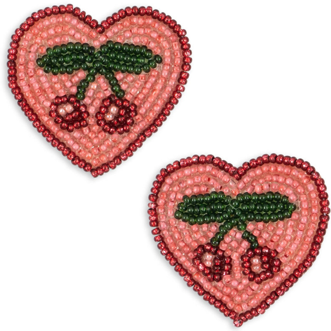 konges sløjd haarclips heart - cherry - 2st | KS104170 | 3
