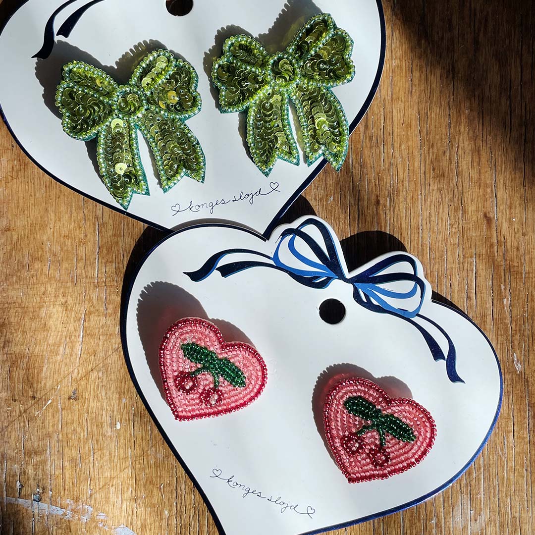 konges sløjd haarclips heart - cherry - 2st | KS104170 | 5