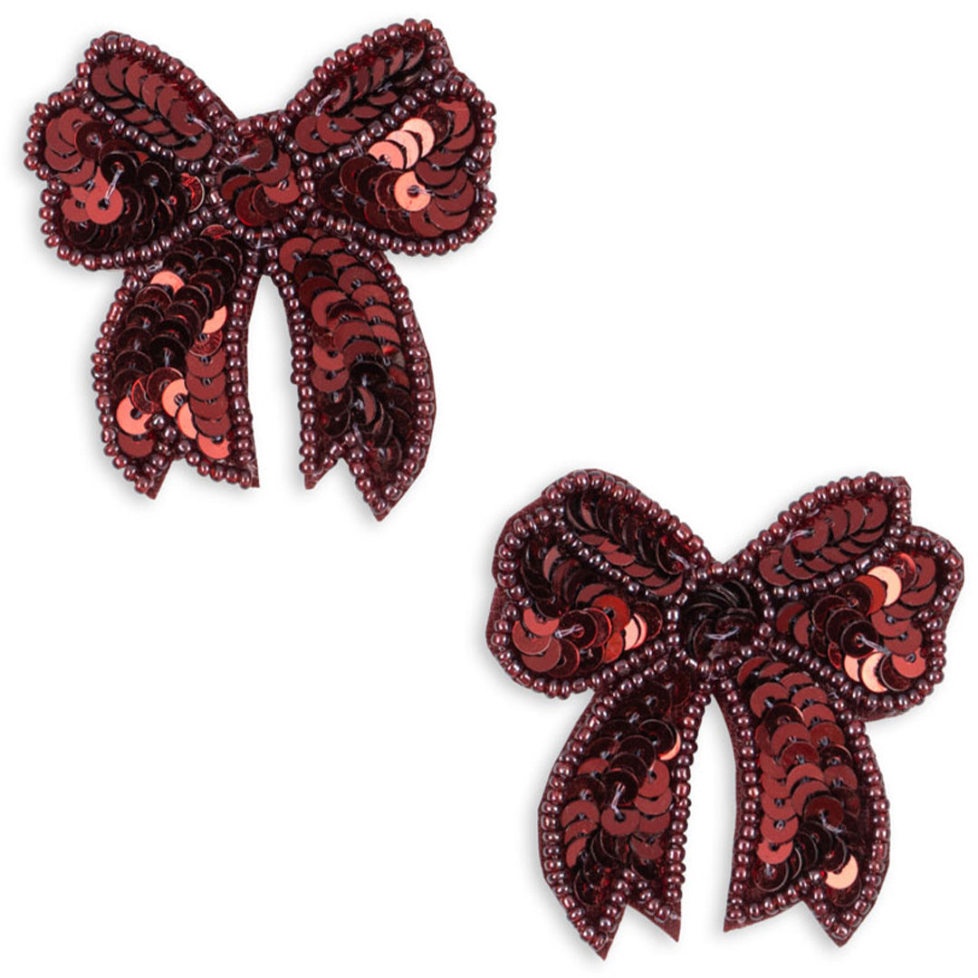 konges sløjd haarclips sequin bow - rio red - 2st | KS104183 | 1