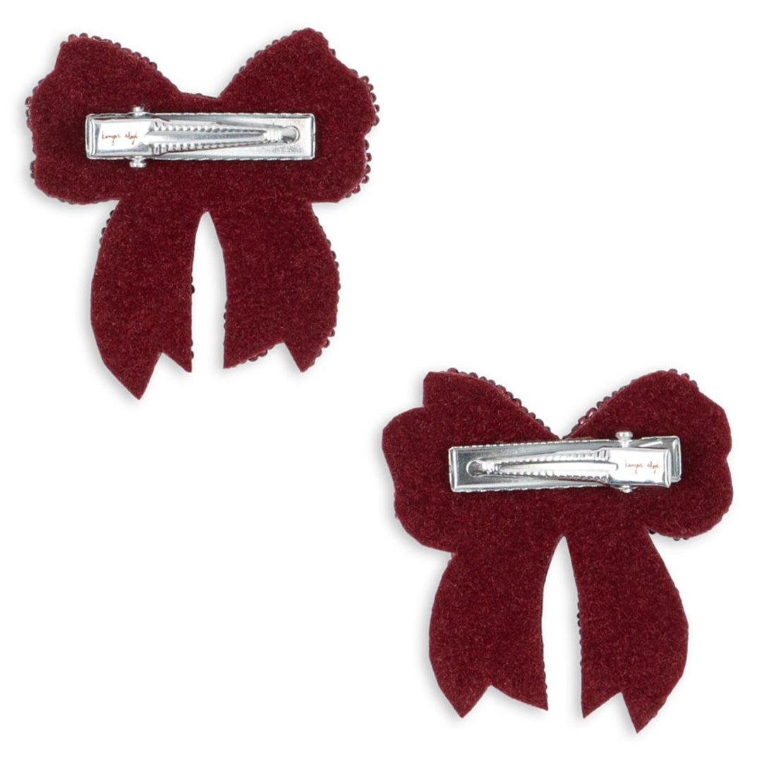 konges sløjd haarclips sequin bow - rio red - 2st | KS104183 | 2