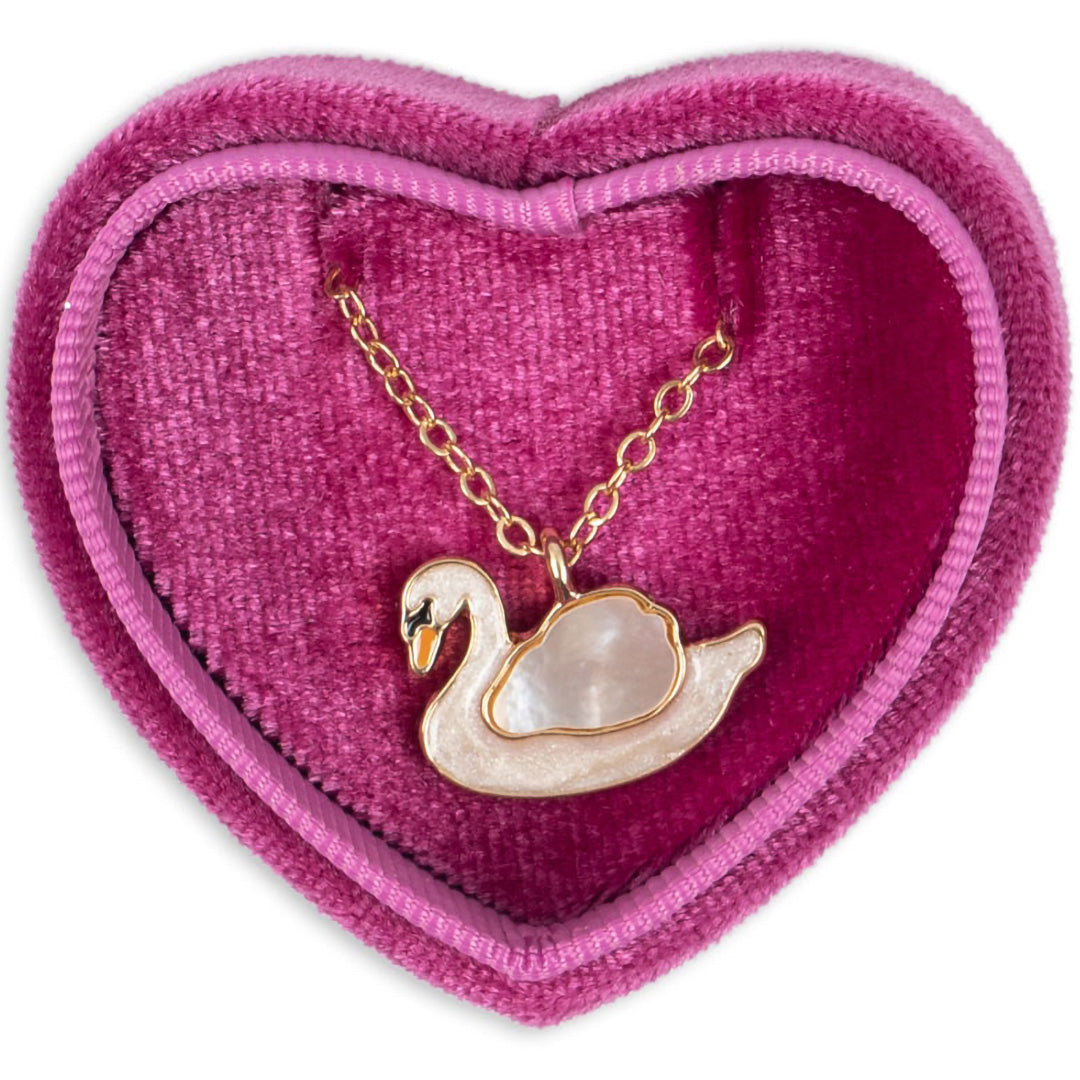 konges sløjd kettingdoosje met ketting - swan | KS103860-SWAN | 1