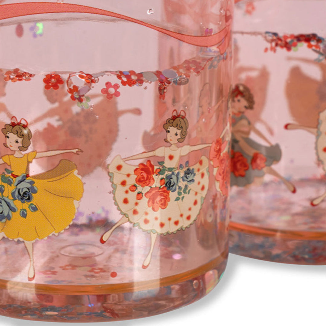 konges sløjd kinderbeker met glitter tip toe twinkel - roze - 2st | KS103638-TIP-TOE-TWINKLE | 2