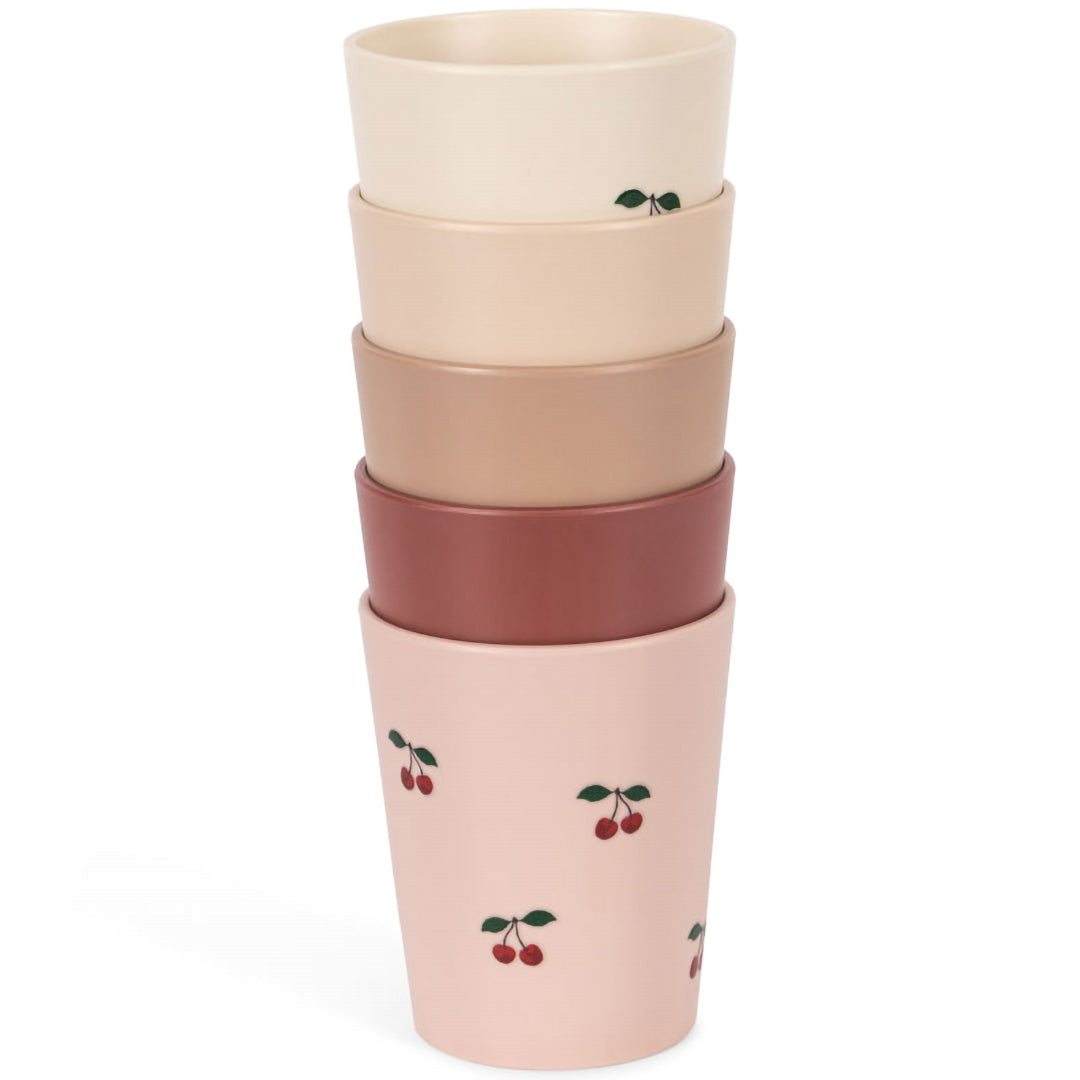 konges sløjd kinderbekers - cherry mix - 5st | KS104617-CHERRY-MIX | 1