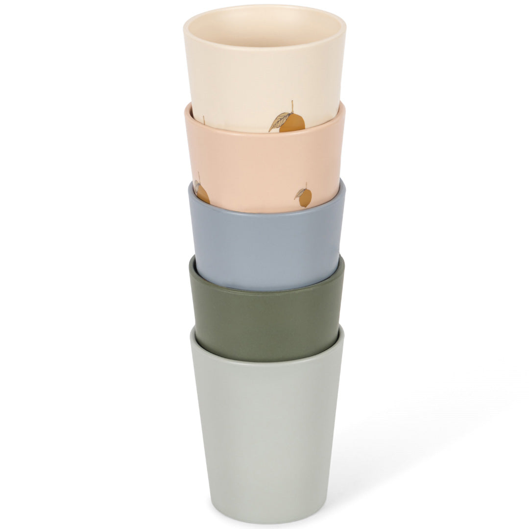 konges sløjd kinderbekers - lemon mix - 5st | KS104617-LEMON-MIX | 1