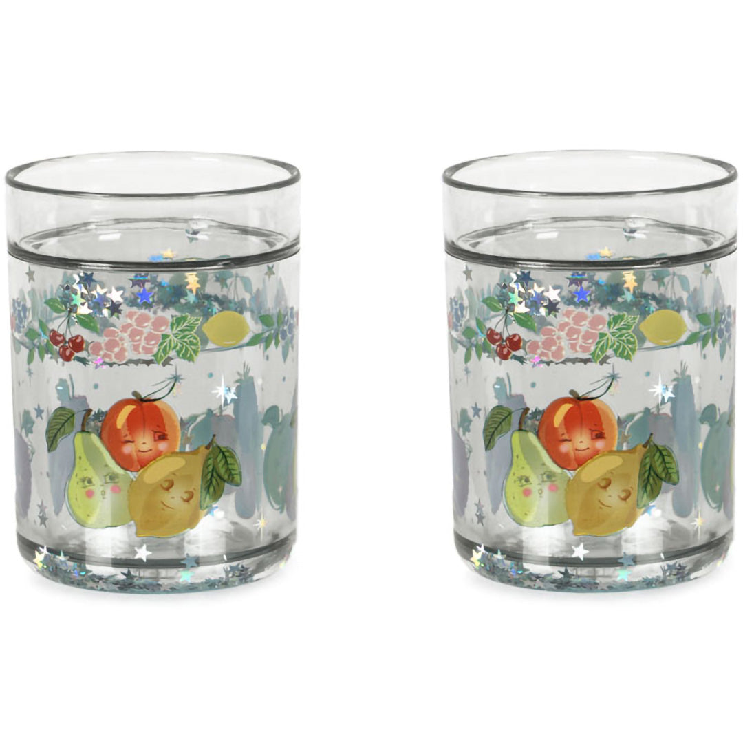 konges sløjd kinderbekers met glitter - fruity - 2st | KS104588 | 1