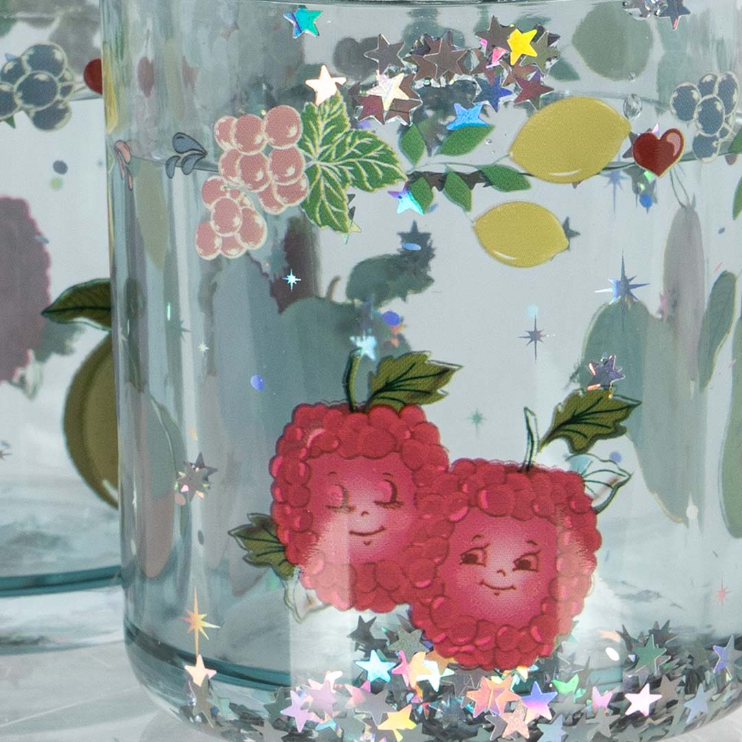 konges sløjd kinderbekers met glitter - fruity - 2st | KS104588 | 2