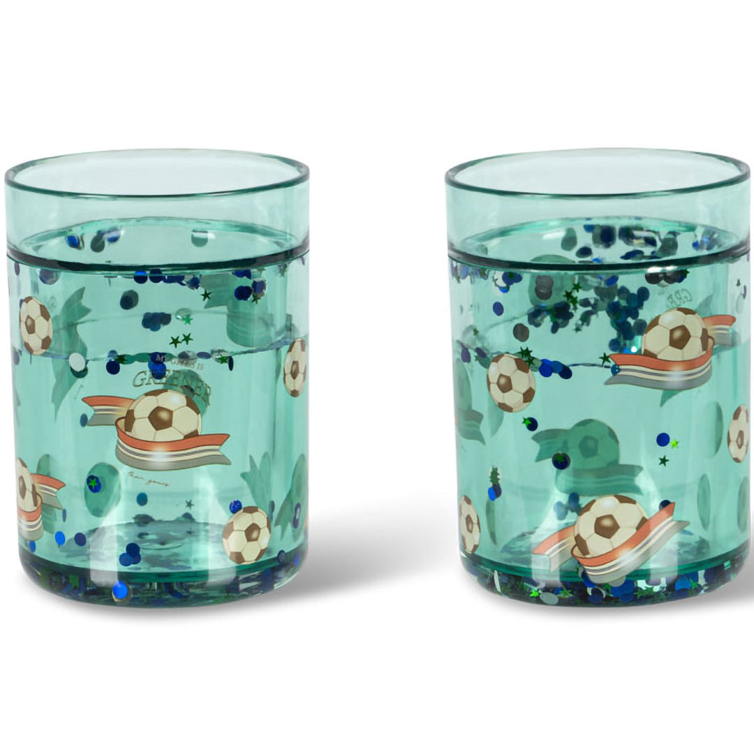 konges sløjd kinderbekers met glitter - kick it - 2st | KS104588 | 1