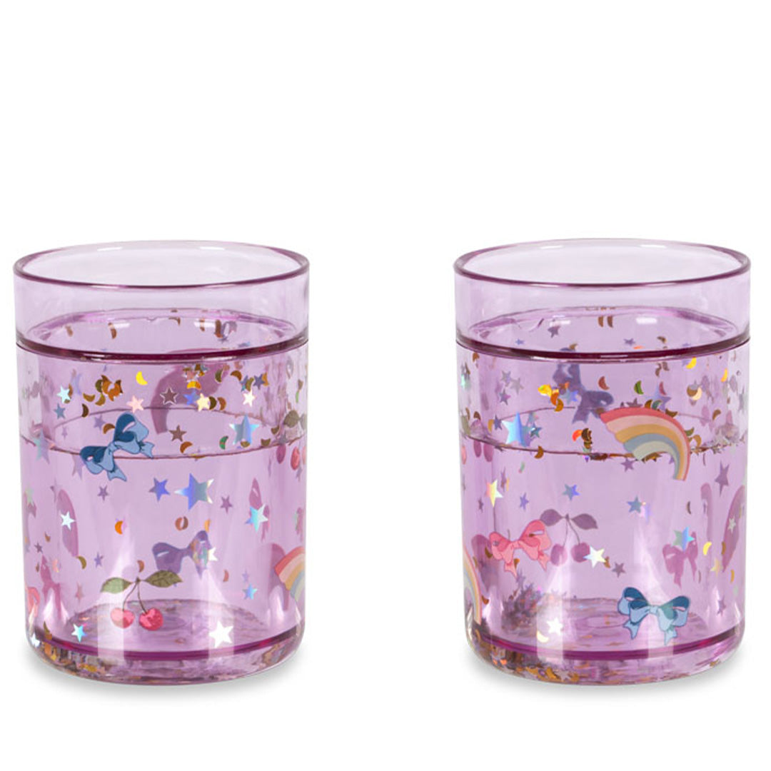 konges sløjd kinderbekers met glitter - rainbow twinkle - 2st | KS104169 | 0