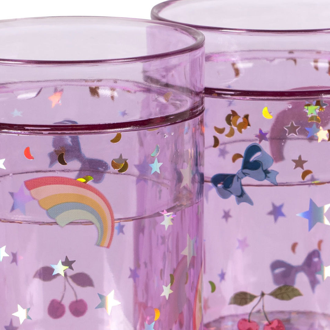 konges sløjd kinderbekers met glitter - rainbow twinkle - 2st | KS104169 | 1