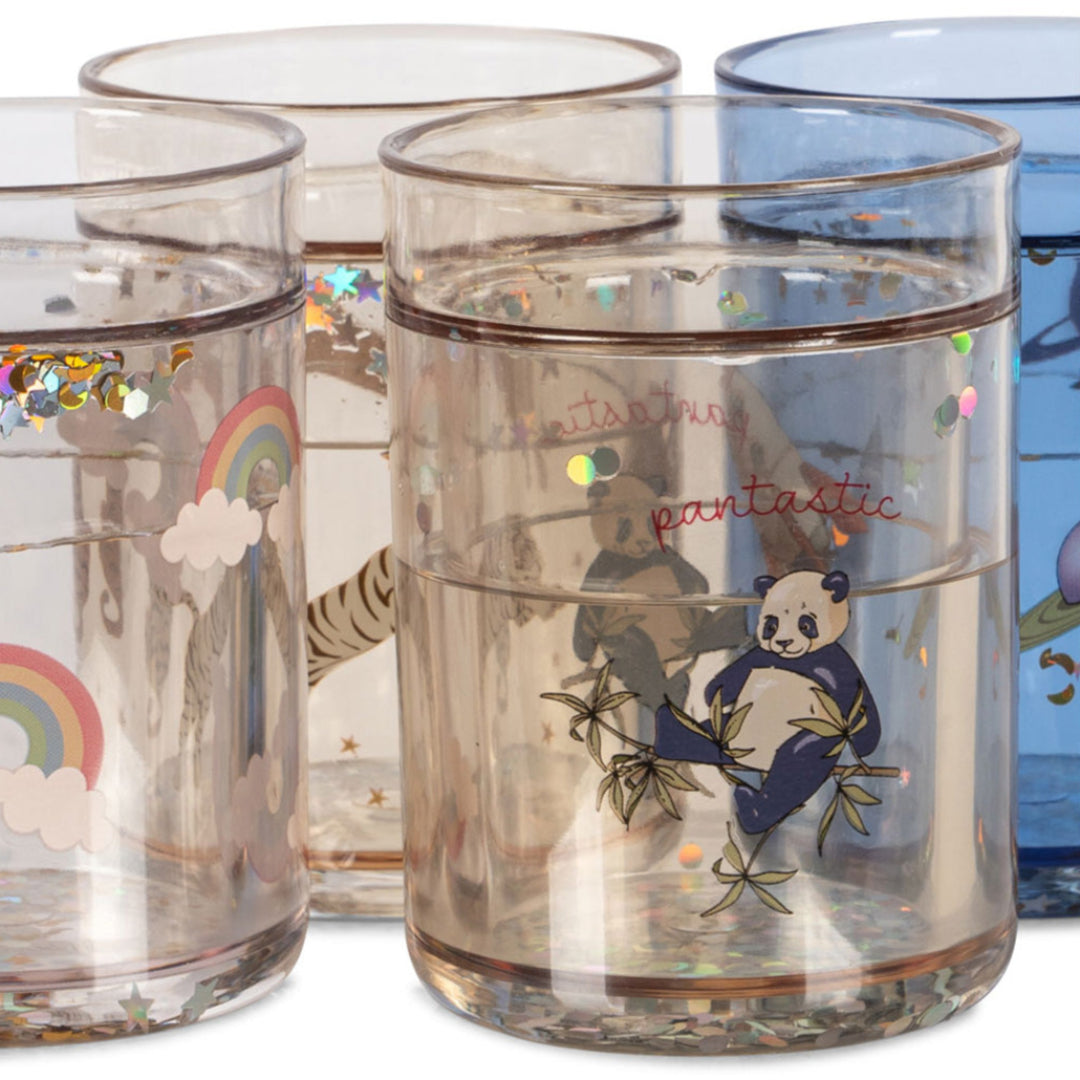 konges sløjd kinderbekers met glitter multi - 4st | KS103658-MULTI | 1