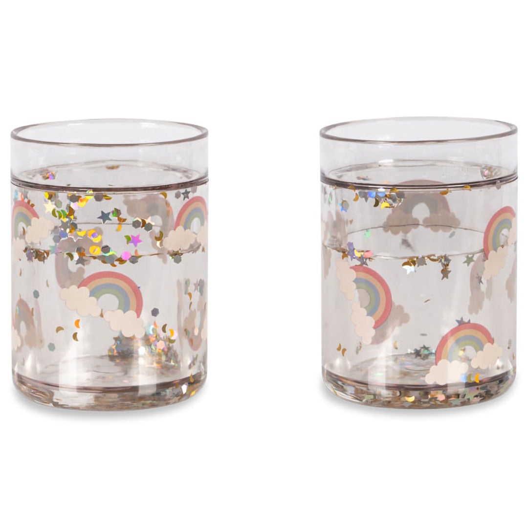 konges sløjd kinderbekers met glitter rainbow - 2st | KS103638-RAINBOW | 0