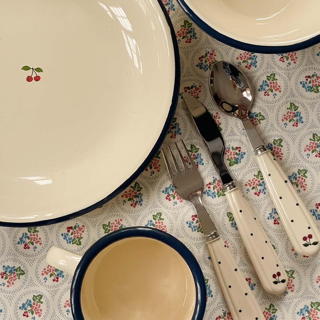 konges sløjd kinderbestek - navy dot | KS104405 | 1