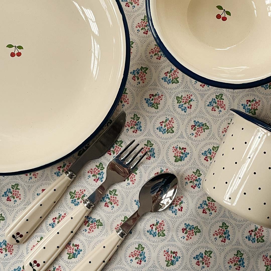konges sløjd kinderbestek - navy dot | KS104405 | 2
