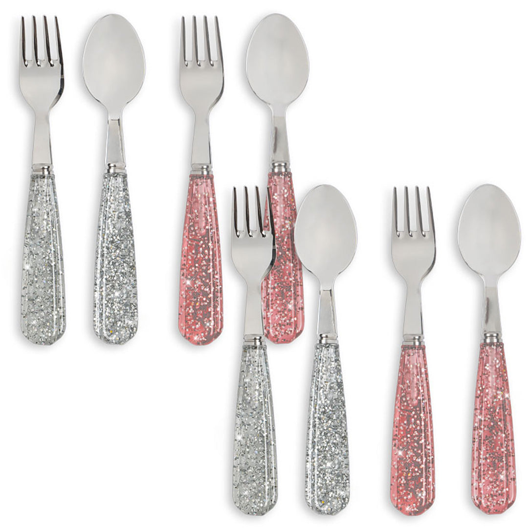 konges sløjd kinderbestek - sparkling blush blue - 8st | KS105148 | 1