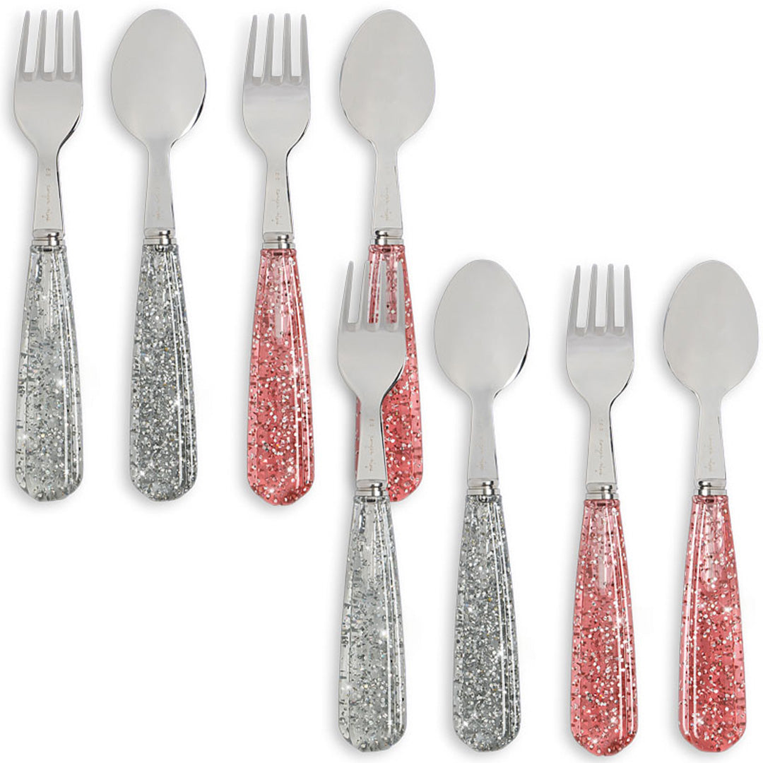 konges sløjd kinderbestek - sparkling blush blue - 8st | KS105148 | 2