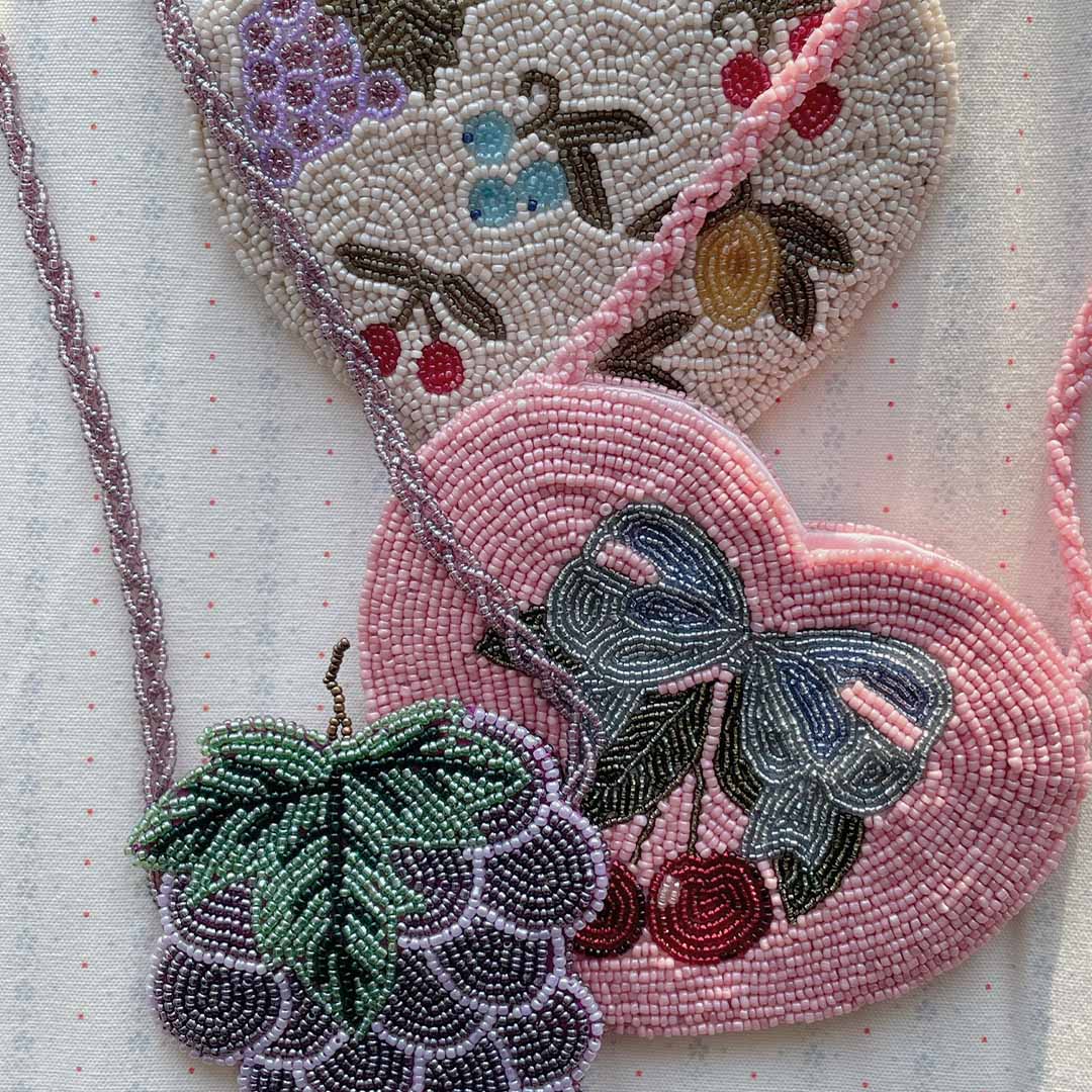 konges sløjd kindertas beaded heart - amarena | KS104220 | 2