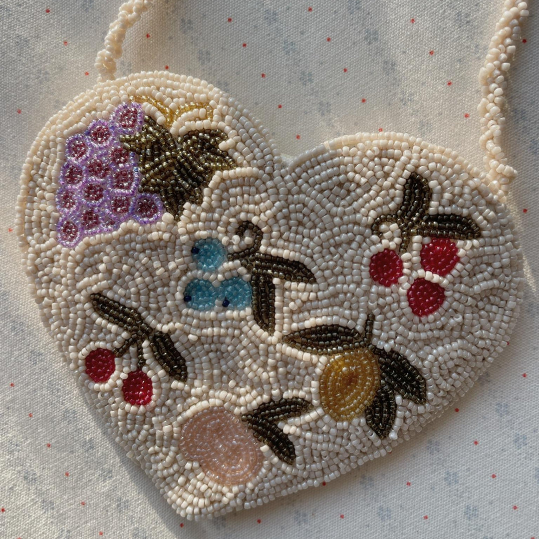 konges sløjd kindertas beaded heart - vitamins | KS104220-VITAMINS | 1