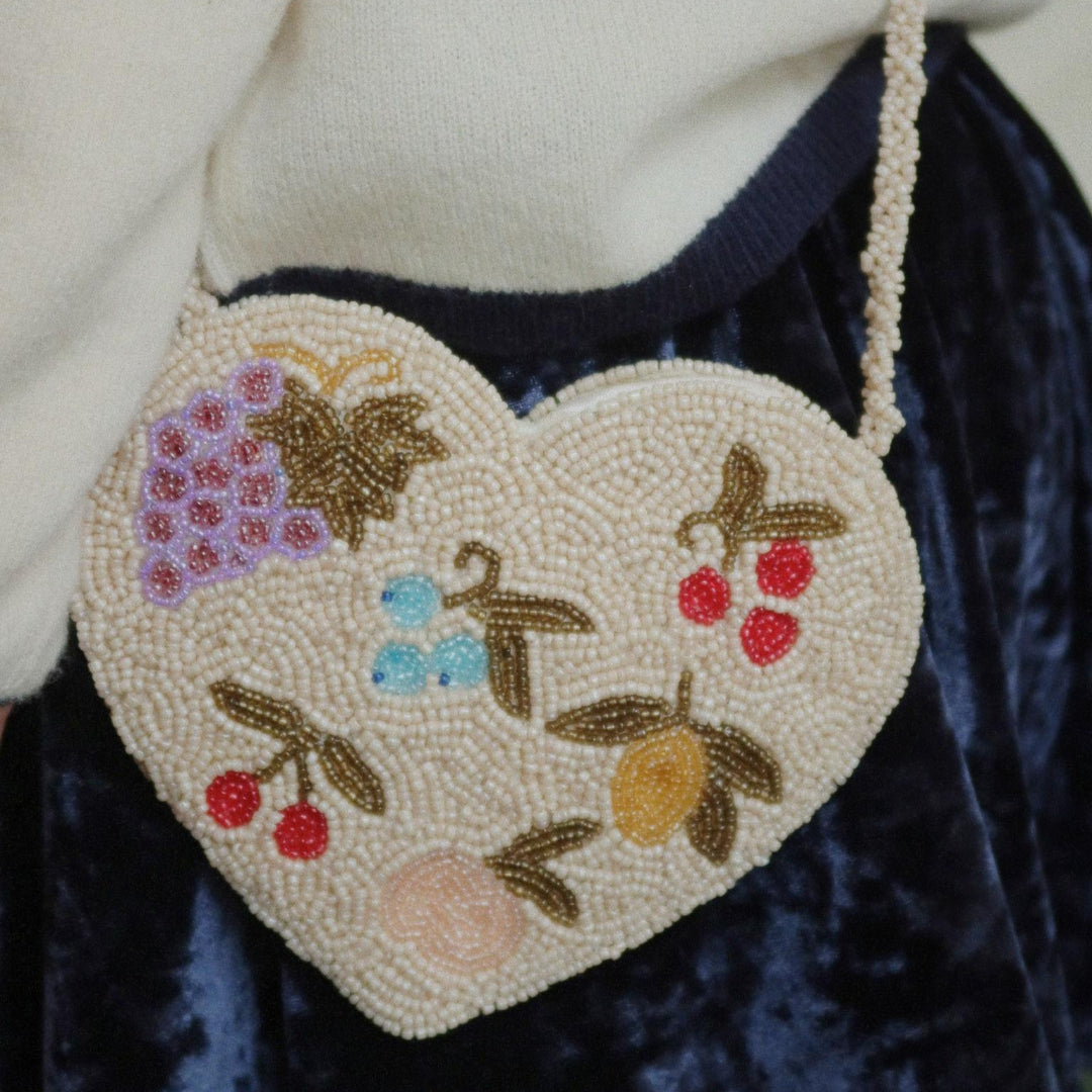 konges sløjd kindertas beaded heart - vitamins | KS104220-VITAMINS | 4