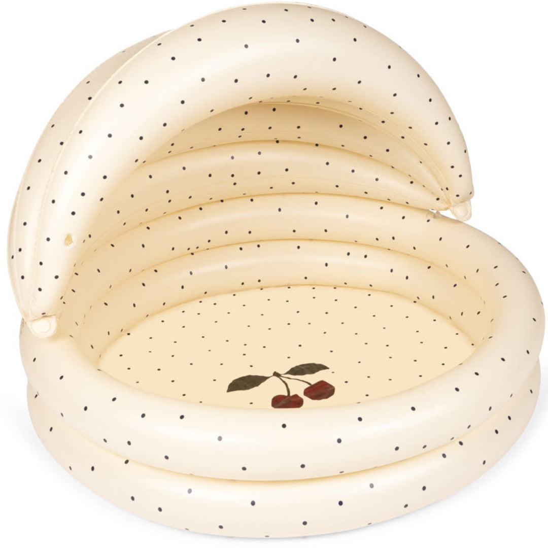 konges sløjd kinderzwembad met overkapping - navy dots - Ø110 cm | KS105042-NAVY-DOTS | 1
