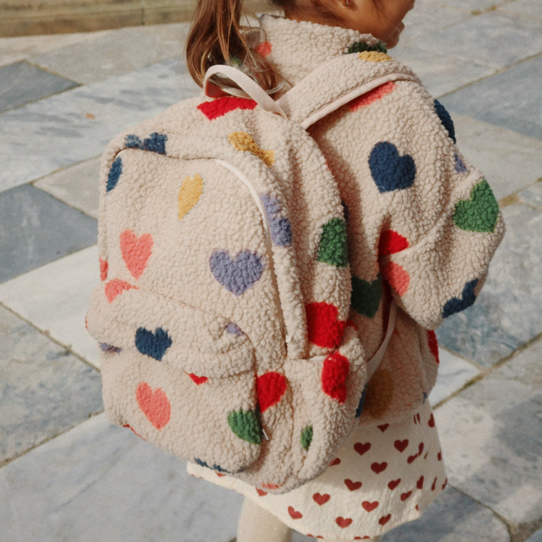 konges sløjd kleuterrugzak jody teddy - bon coeur coloré | KS103478-BON-COEUR-COLORÉ | 1