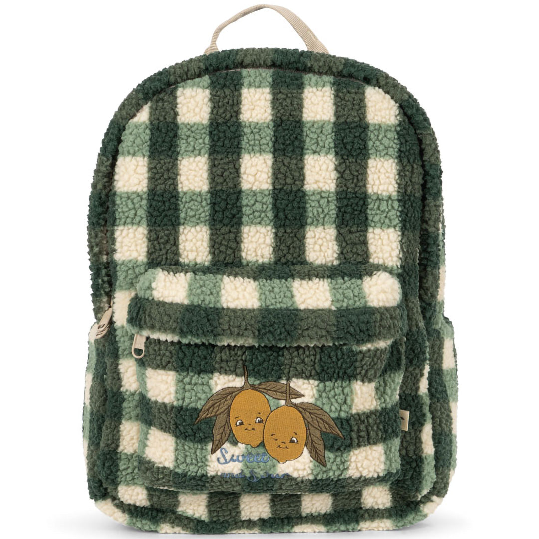 konges sløjd kleuterrugzak jody teddy - green check - 34 cm | KS104866 | 1