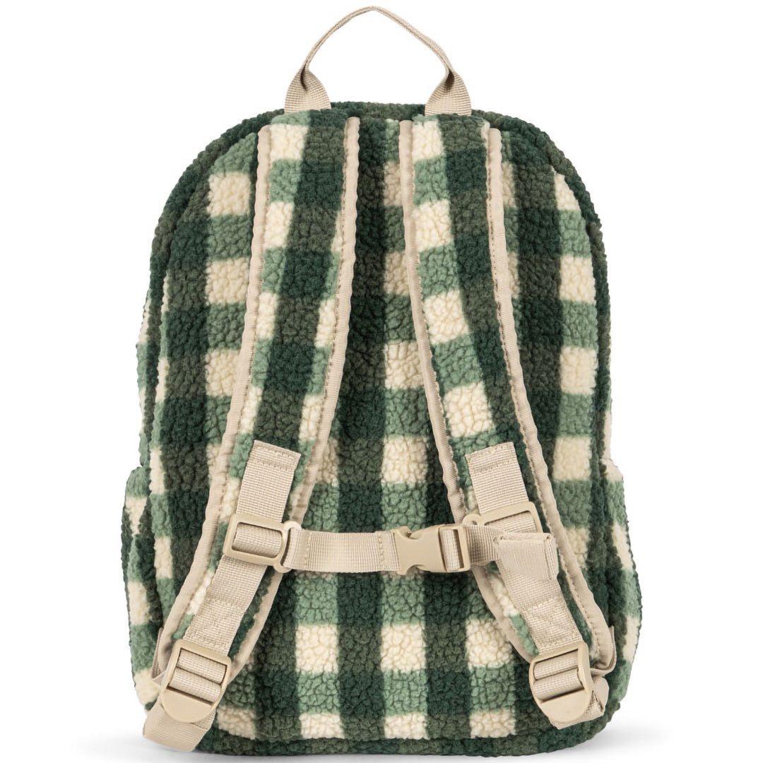 konges sløjd kleuterrugzak jody teddy - green check - 34 cm | KS104866 | 3
