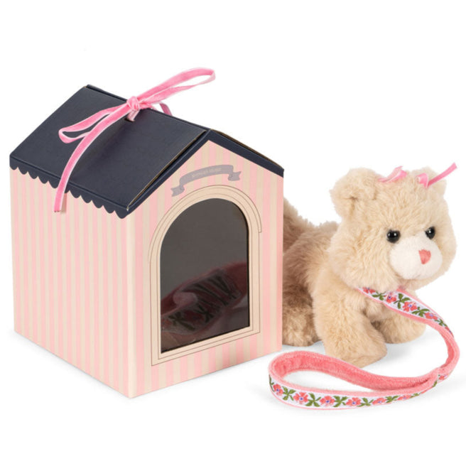 konges sløjd knuffelkat met kattenhok - 15,5 cm | KS104425 | 0