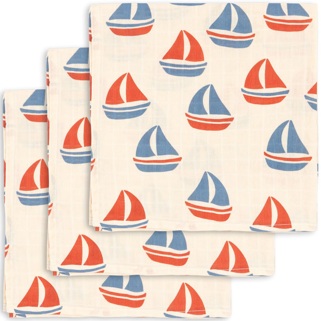 konges sløjd mousseline doek - ahoy - 3st | KS104610 | 1