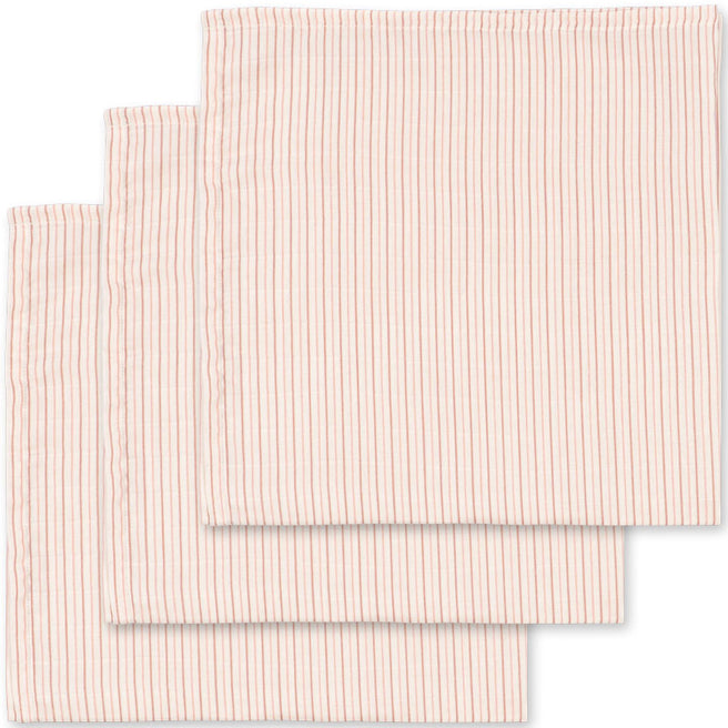 konges sløjd mousseline doek - stripie petite rose - 3st | KS104610 | 1
