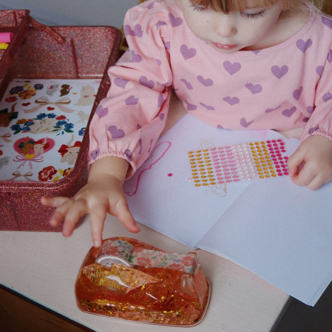 konges sløjd plakbandhouder met glitters - rood | KS103983-RED | 1