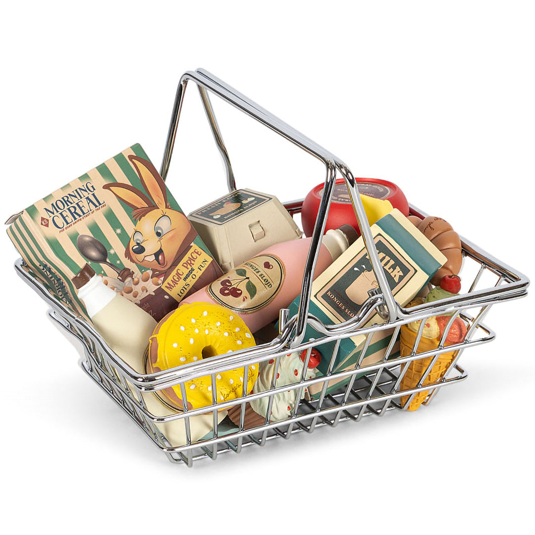 konges sløjd poppenwinkelmandje met boodschappen - 13-delig | KS104994 | 2