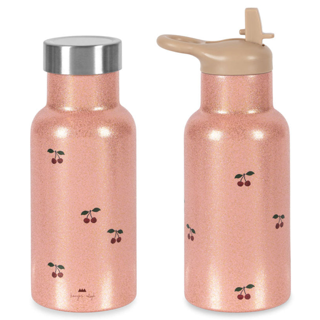 konges sløjd rvs thermosfles - cherry glitter - 350 ml | KS104307 | 0