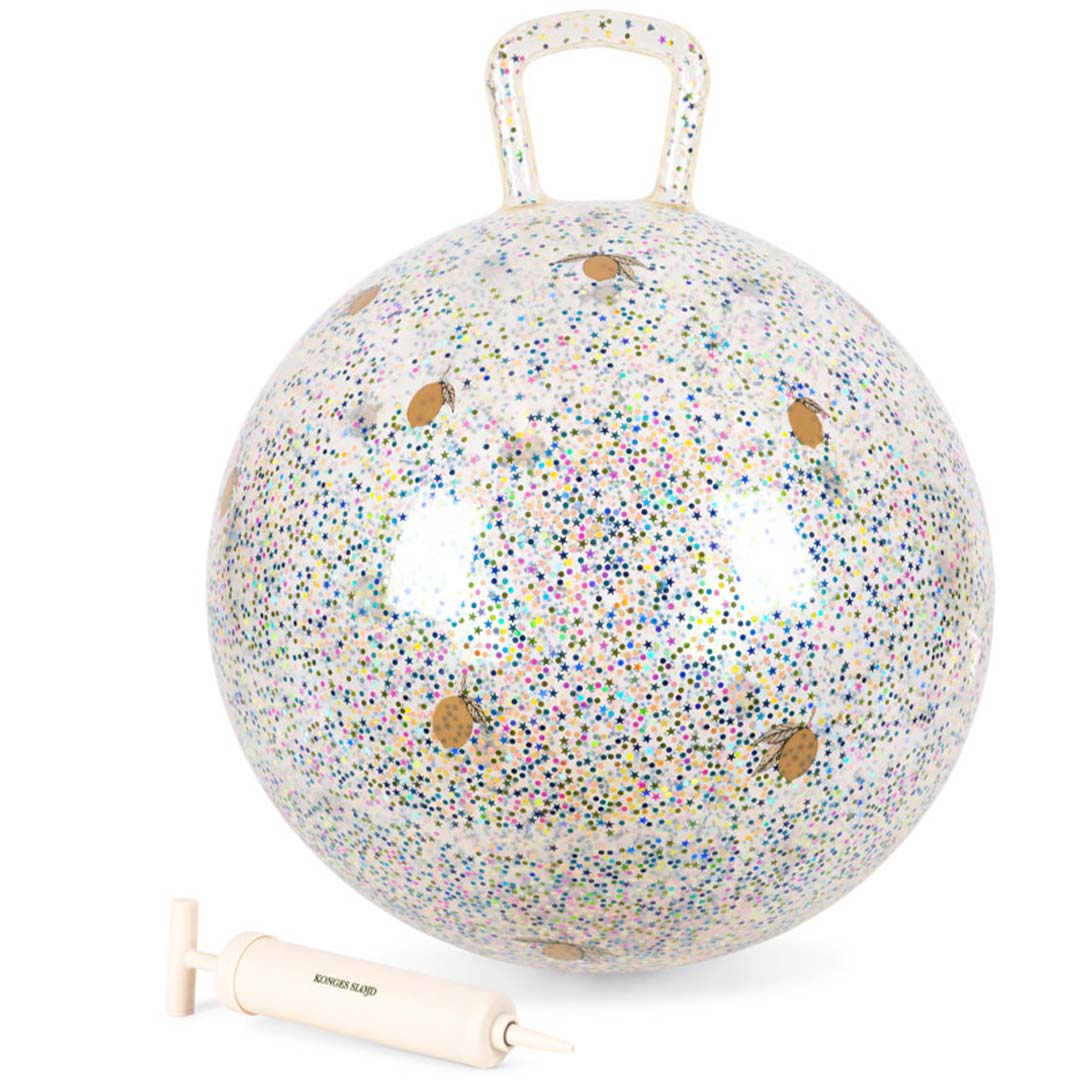 konges sløjd skippybal met glitters - lemon - 50 cm | KS104239 | 0