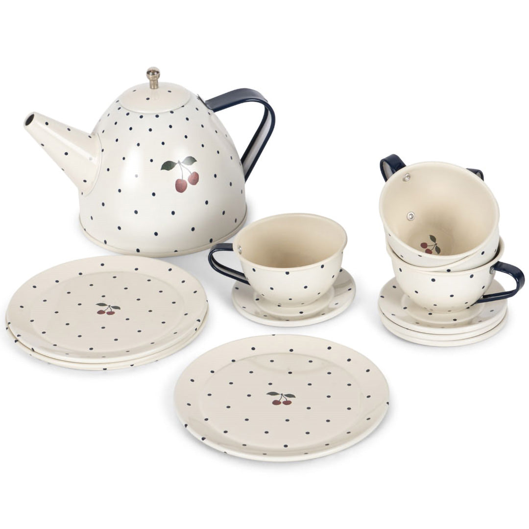 konges sløjd theeservies - blue dot - 14-delig | KS104009 | 1