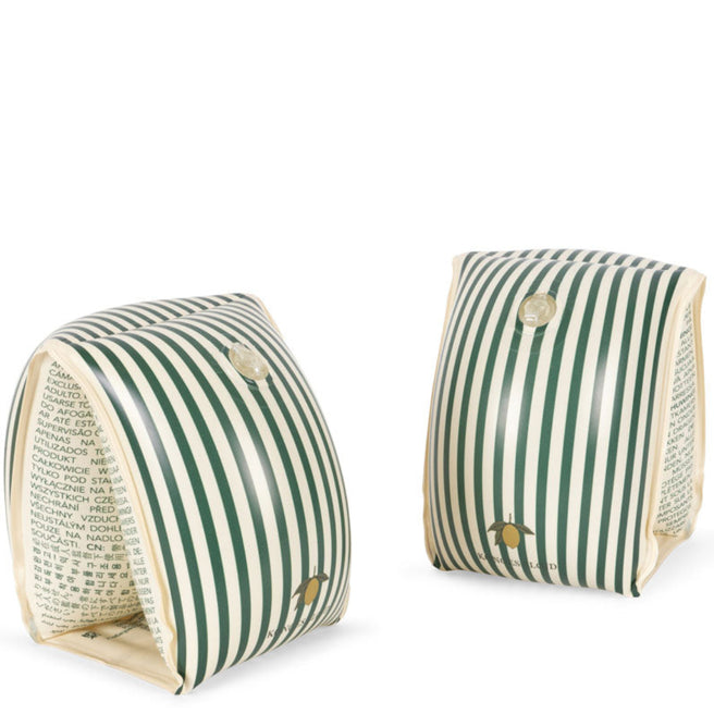 konges sløjd zwembandjes - green stripe - 11-19 kg | KS105133-GREEN-STRIPES-11-19 | 1